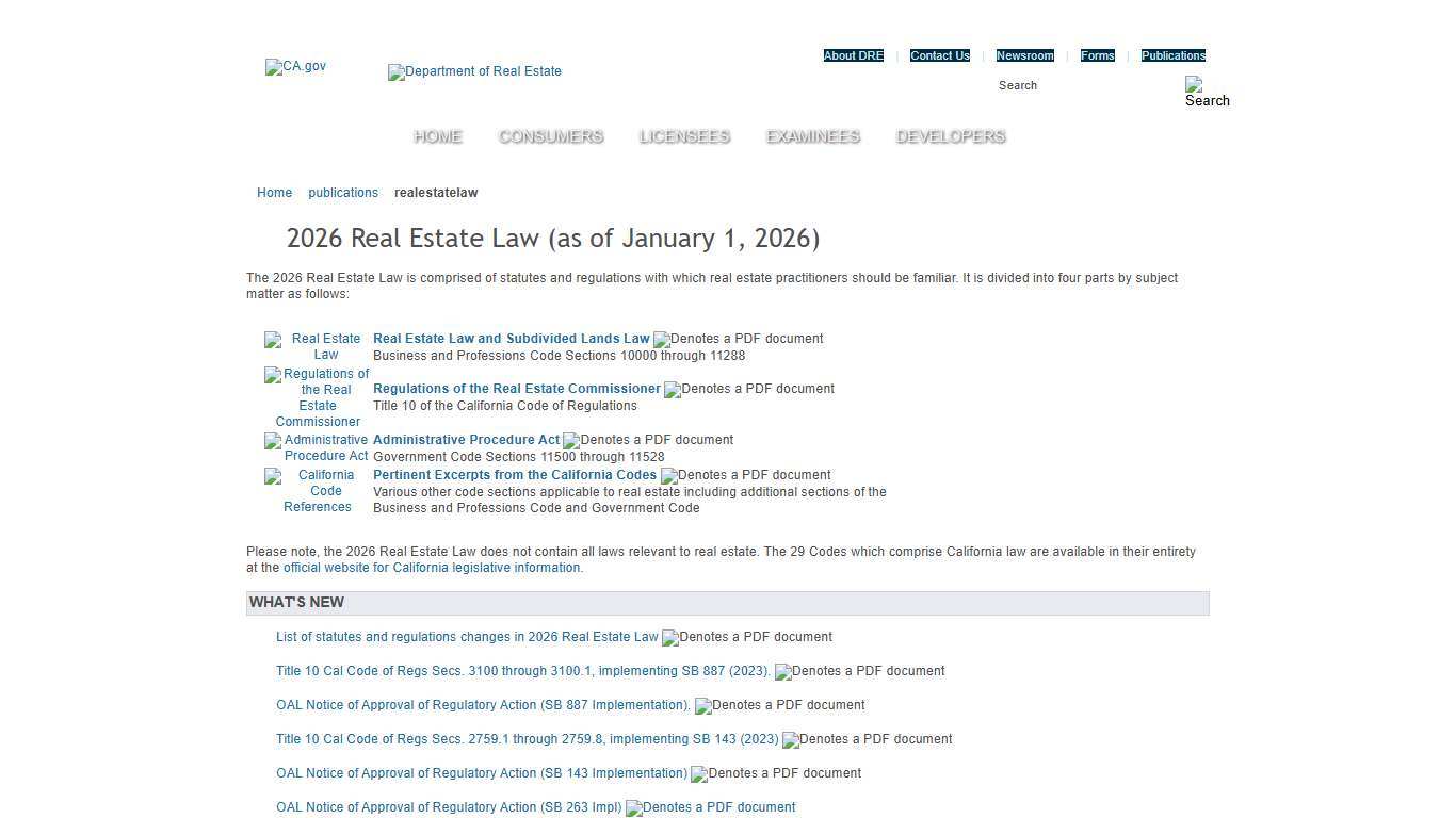 2026 Real Estate Law - DRE